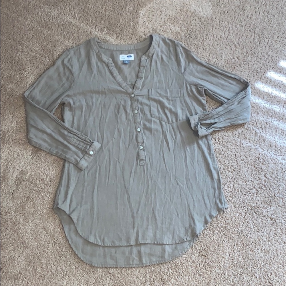 Olive green/tan tunic